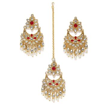 Red pearl earrings 1
