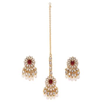 Red pearl earrings 1