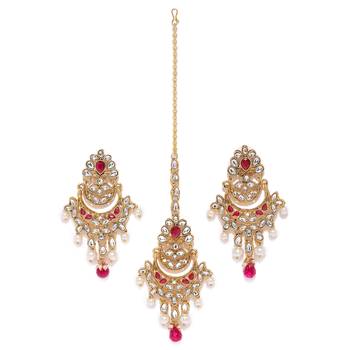 Pink pearl earrings 1