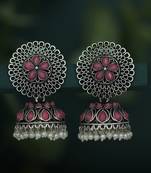 Purple pearl earrings