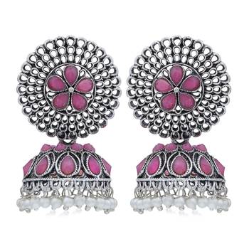 Purple pearl earrings 2