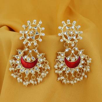 Red pearl earrings 3