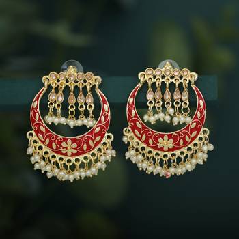 Red pearl earrings 1