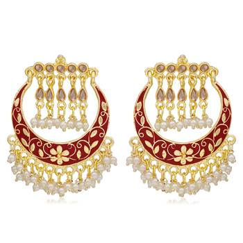 Red pearl earrings 2