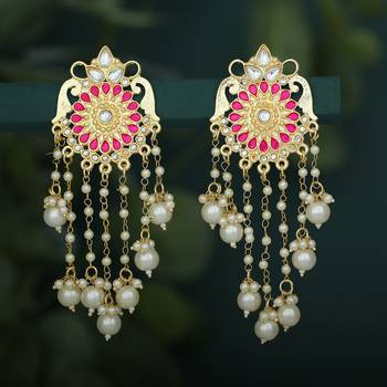 Pink pearl earrings 1