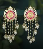 Pink pearl earrings