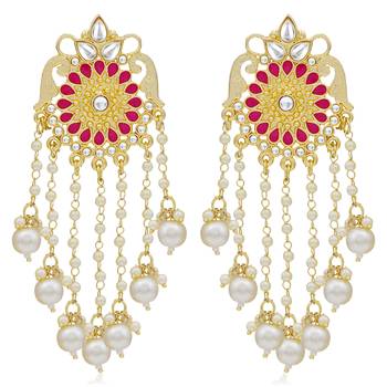 Pink pearl earrings 2
