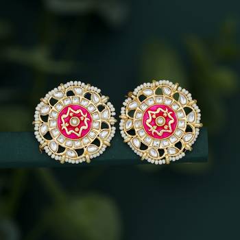 Pink pearl earrings 1