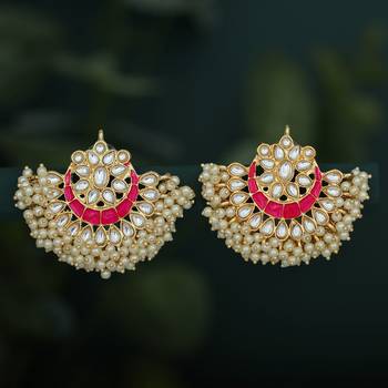 Pink pearl earrings 1