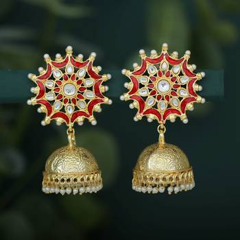 Red pearl earrings 1