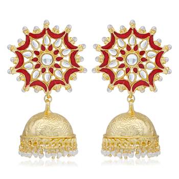 Red pearl earrings 2