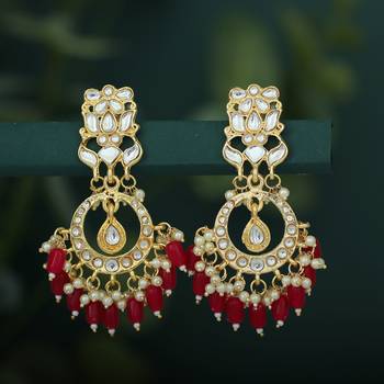 Red pearl earrings 1