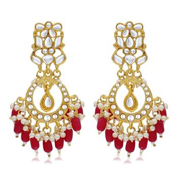 Red pearl earrings 2