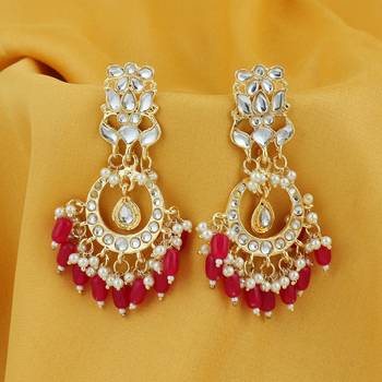 Red pearl earrings 3