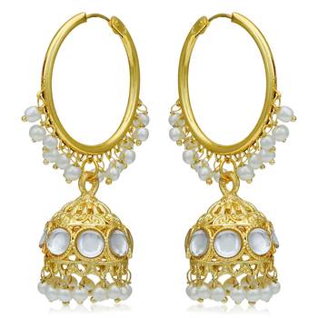 Gold pearl earrings 2