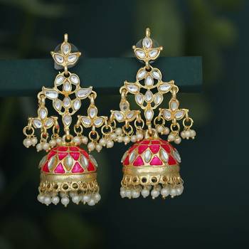 Pink pearl earrings 1