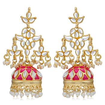 Pink pearl earrings 2