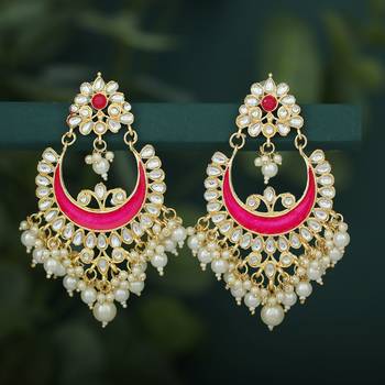 Pink pearl earrings 1