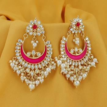 Pink pearl earrings 3