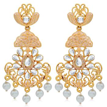 Gold pearl earrings 2