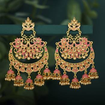 Pink pearl earrings 1