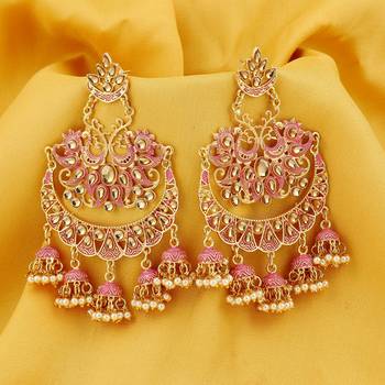 Pink pearl earrings 3