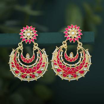 Pink pearl earrings 1
