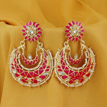 Pink pearl earrings 3