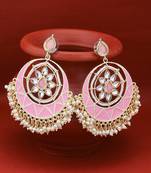 Pink pearl earrings