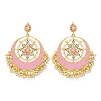 Pink pearl earrings 2