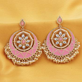 Pink pearl earrings 3