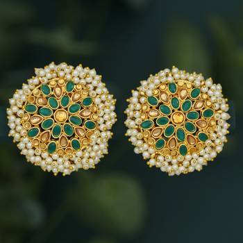 Green pearl earrings 1