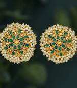 Green pearl earrings