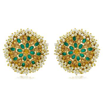 Green pearl earrings 2