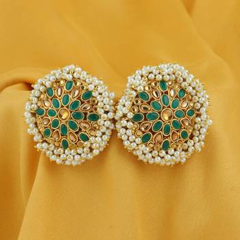 Green pearl earrings 3