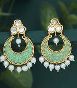 Green pearl earrings