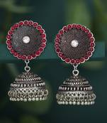Red pearl earrings