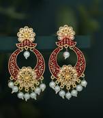Red pearl earrings