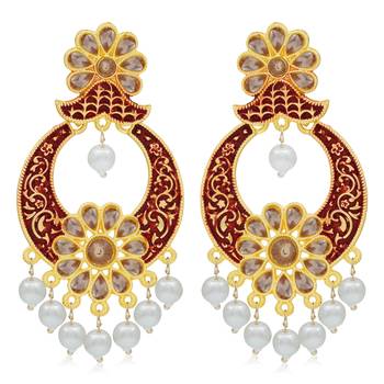 Red pearl earrings 2