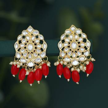 Orange pearl earrings 1