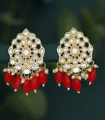 Orange pearl earrings