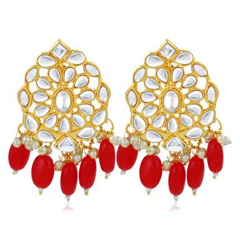 Orange pearl earrings 2