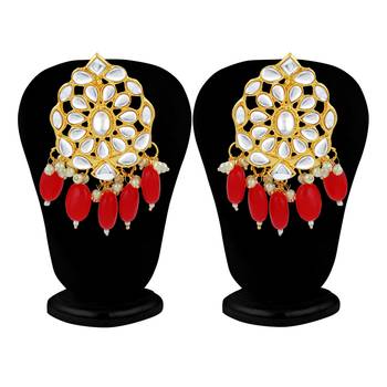 Orange pearl earrings 4