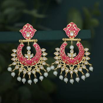 Orange pearl earrings 1