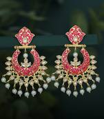 Orange pearl earrings