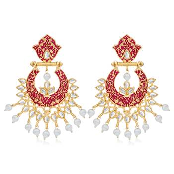 Orange pearl earrings 2
