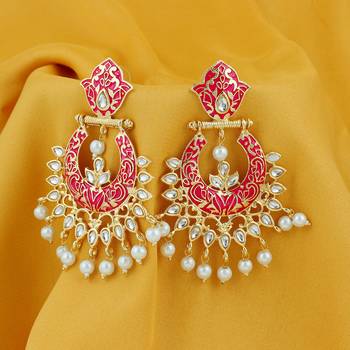 Orange pearl earrings 3