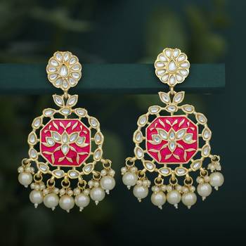 Pink pearl earrings 1