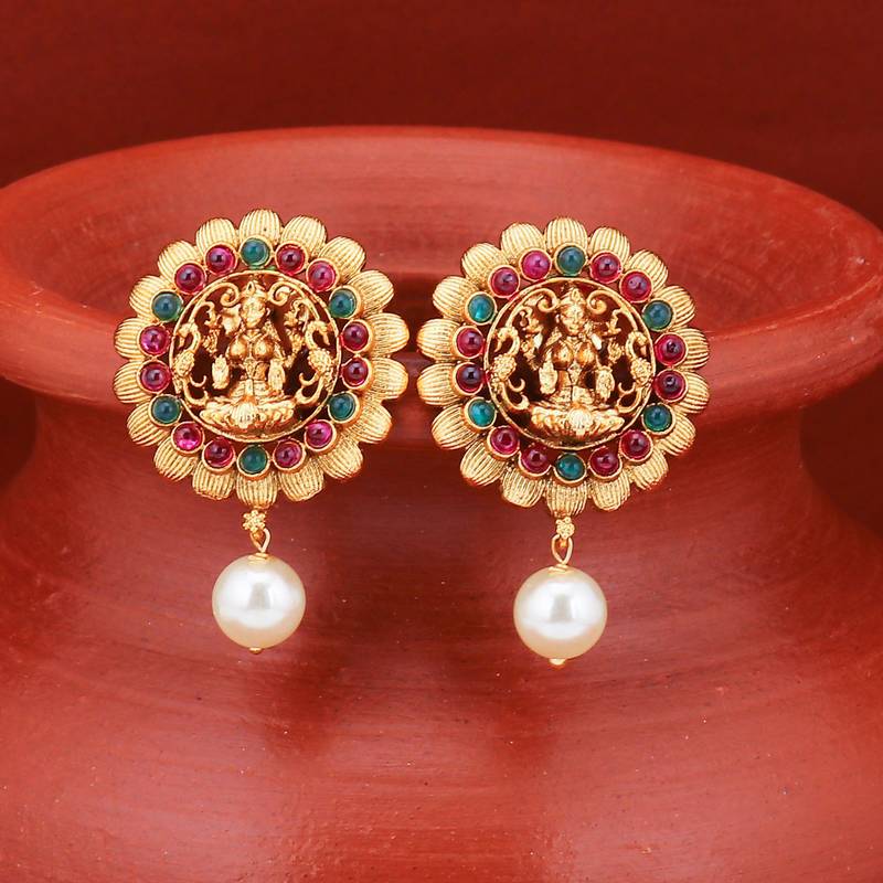 Multicolor pearl earrings