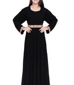 Sale Muslim Women Islamic Abaya Long Sleeve Maxi Dress Formal Party Jilbab Dubai Gown In Nida Fabric With Work Hijab
